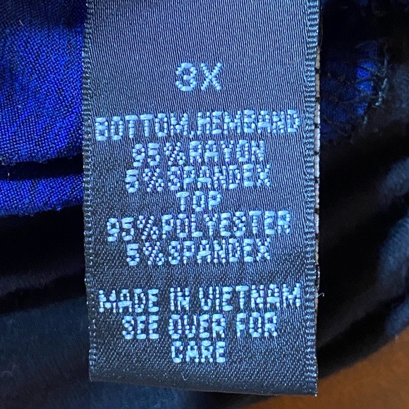 EUC Women’s Size 3X, I. N. Studio Heather Gray/Blue  & Black Diagonal Stripes - Picture 11 of 14